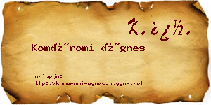 Komáromi Ágnes névjegykártya